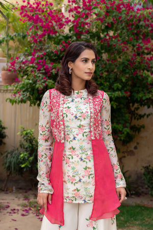 Embroidered Off-White Sharara Set image 2
