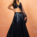 Deep Blue Sequins Co-Ord Lehenga Set image 0