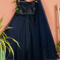 Midnight Blue Shimmer Lehenga Set image 0