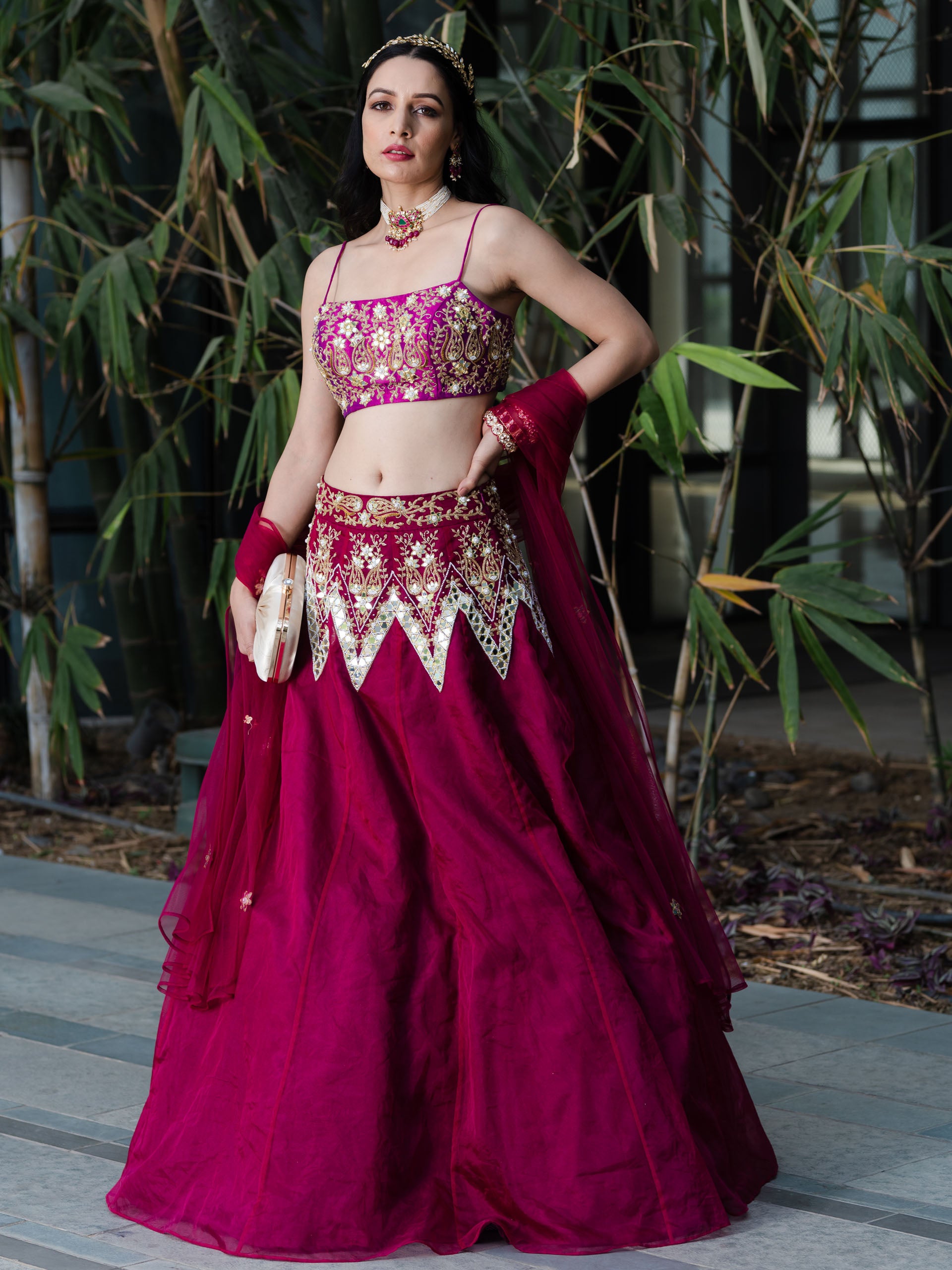 Magenta Jamina Lehenga Set image 0