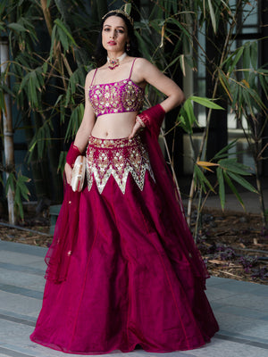 Magenta Jamina Lehenga Set image 0