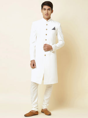 Pure White Sherwani Set - M image