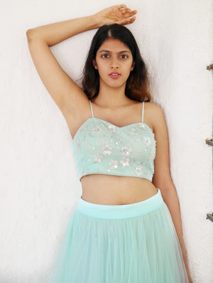 Mint Green Bustier with Tulle Skirt image 5