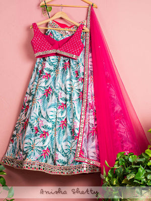 Tropical Print Mirror Lehenga Set image 1