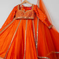 Persimmon Mirror Lehenga Set image 0
