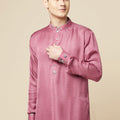 Mauve Art Silk Print Kurta image 0