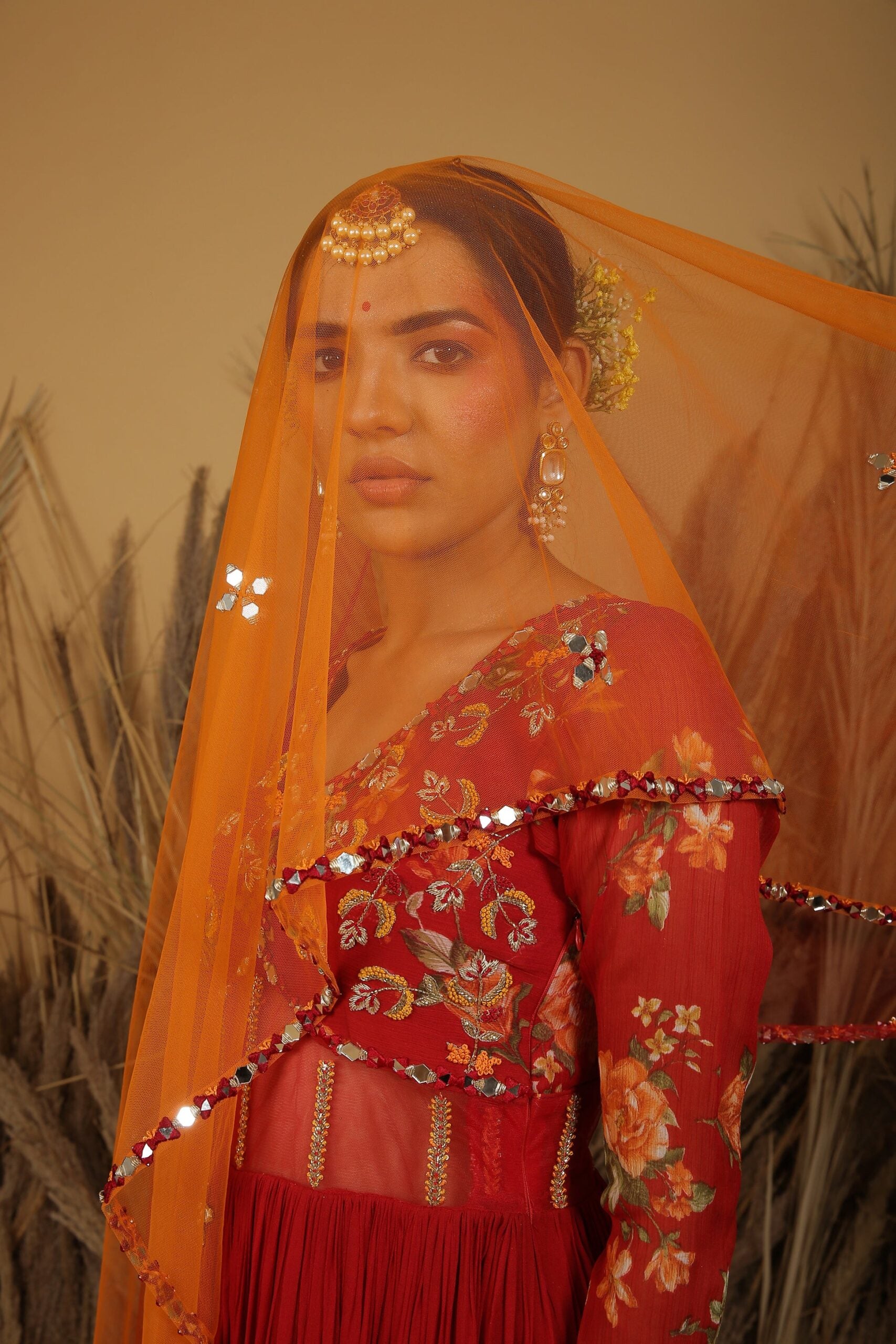 Red Zardosi Embroidered Anarkali Set image 3