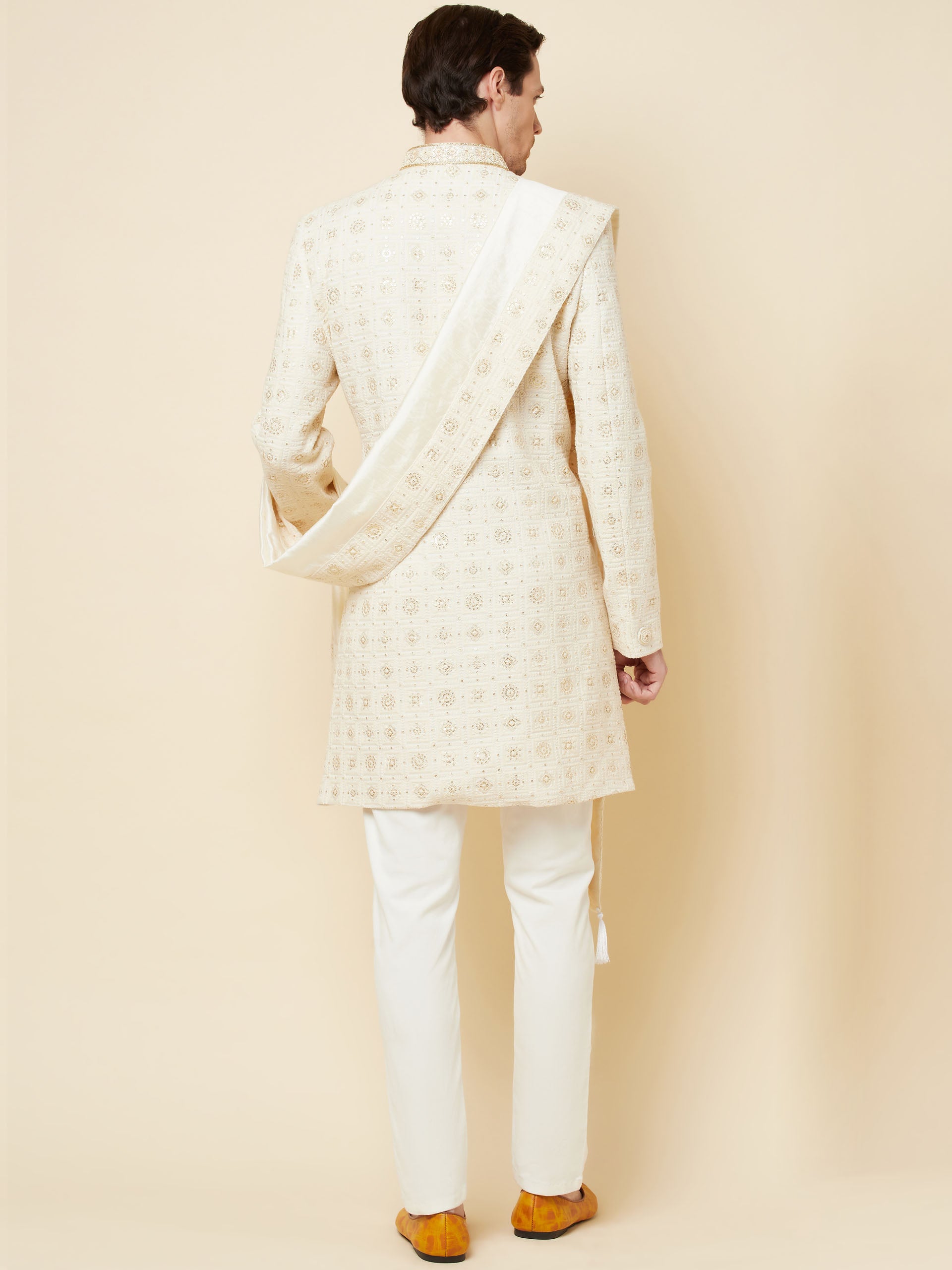 Lucknowi Embroidered Sherwani Set image 6