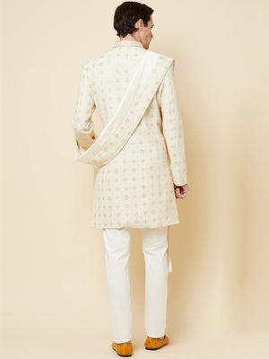 Lucknowi Embroidered Sherwani Set image 6