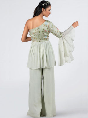 Mint Flared Pant Set image 2
