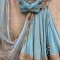 Powder Blue Sharmily Zari Lehenga Set image 0
