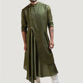 Mehendi Green Drape Kurta Set image 0