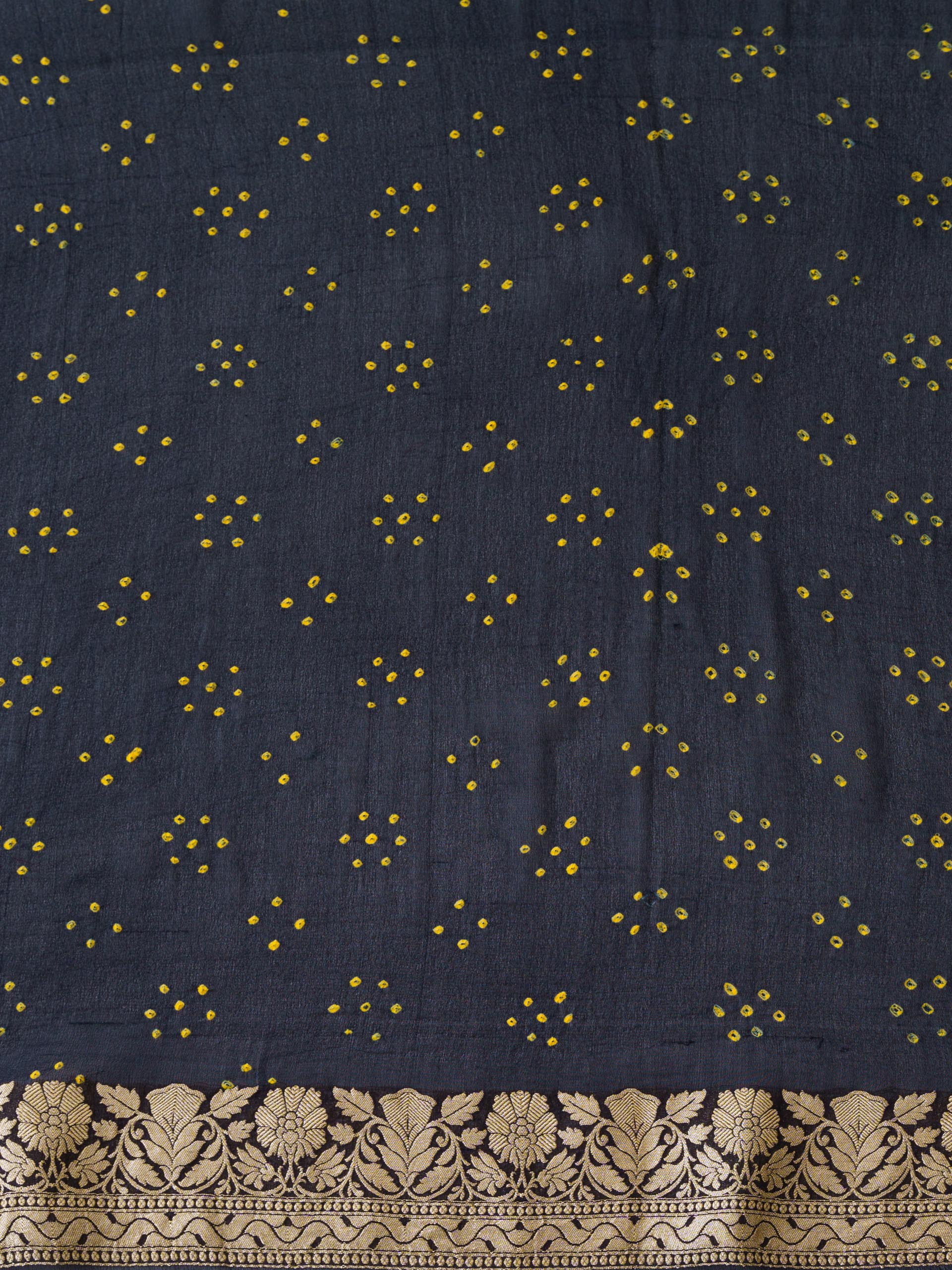Royal Black Banarasi Bandhani Saree Set image 4