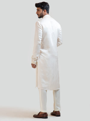 Cream Paradise Nehru Kurta Set image 5