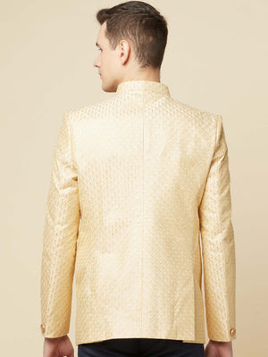 Nude Jacquard Jodhpuri Jacket image 6