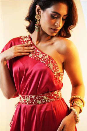 Seher Drape Cape and Flared Pants Set image 6
