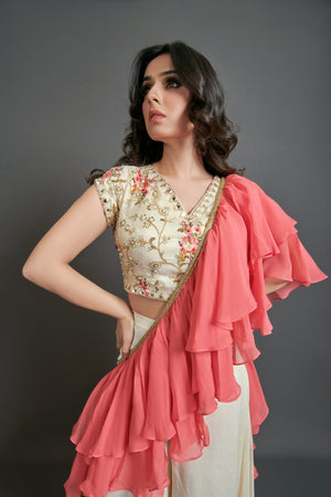 Beige Cream Palazzo Set image 3