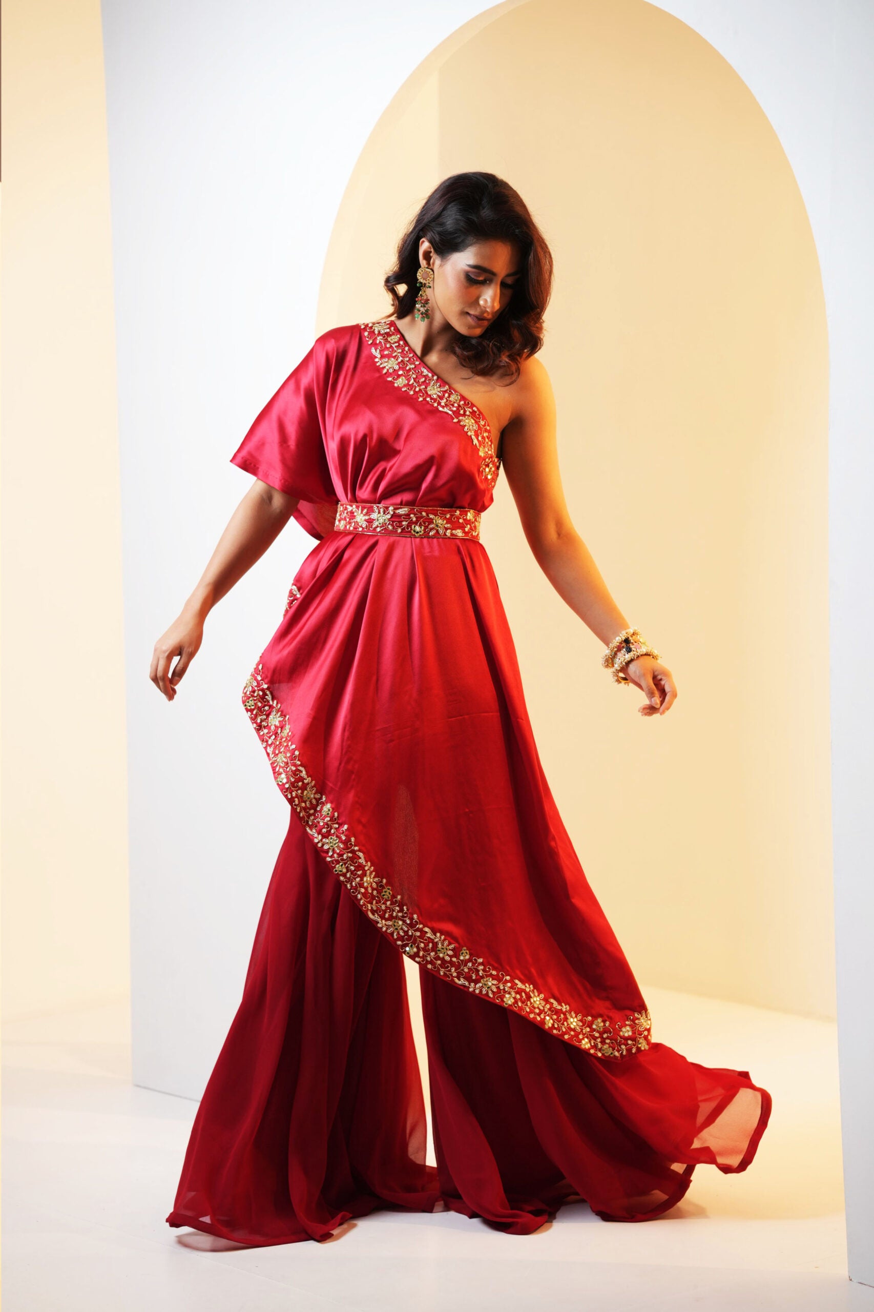 Seher Drape Cape and Flared Pants Set image 4