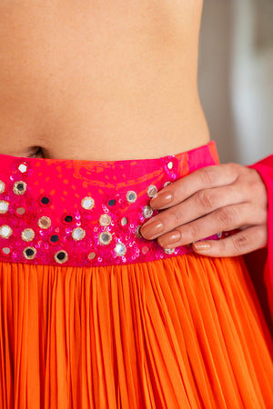 Coral Sunset Lehenga image 3