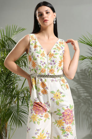 Ivory Handpainted Jumpsuit image 6
