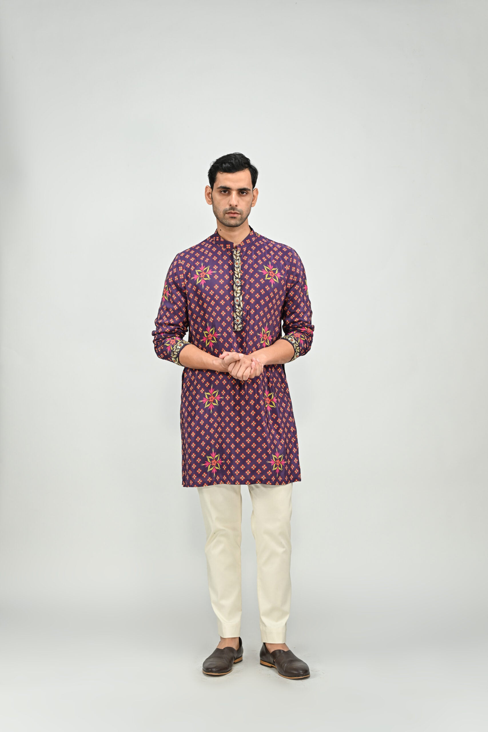 Plum Short Kurta Set - L image