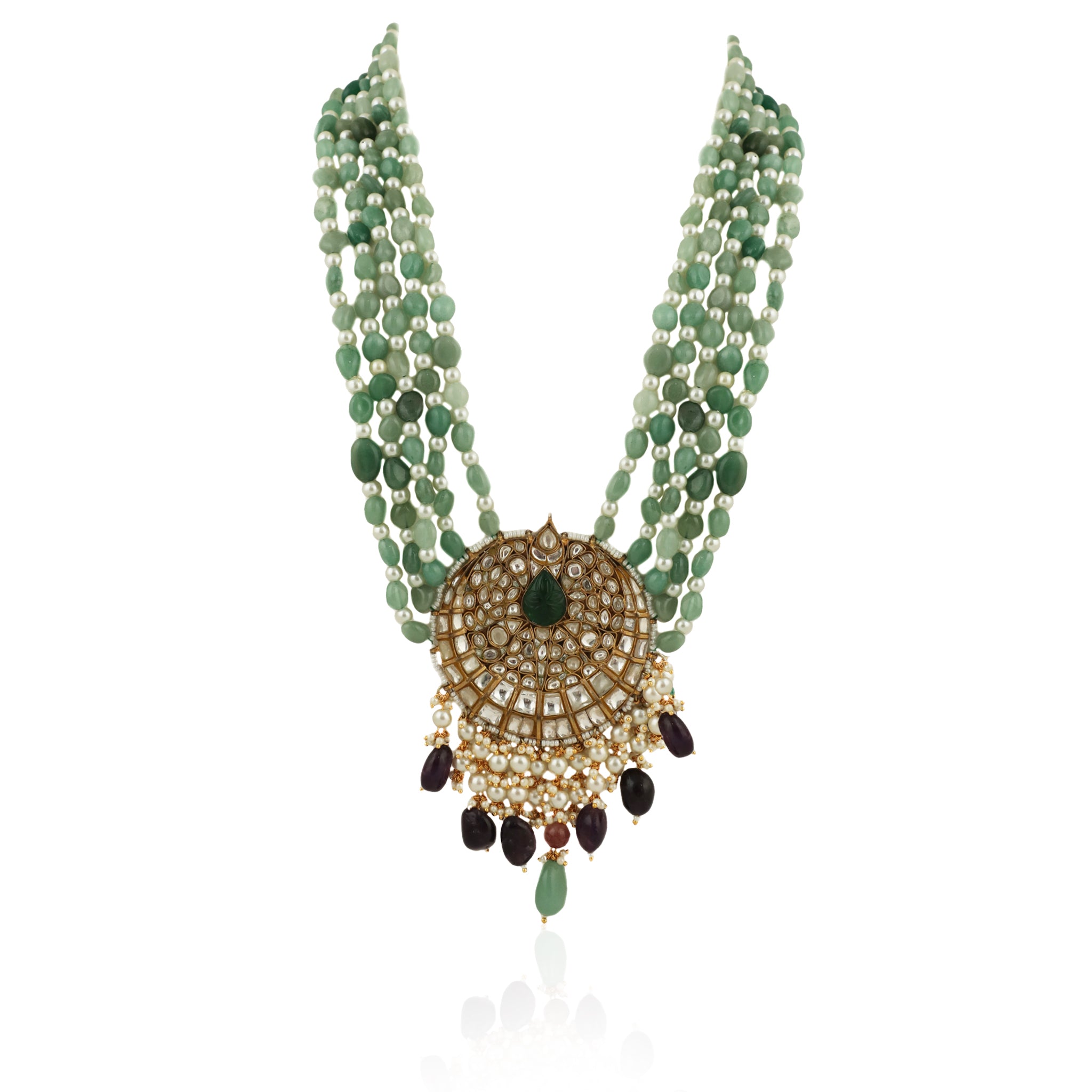 Sea Green And Purple Pendent Necklace image 0