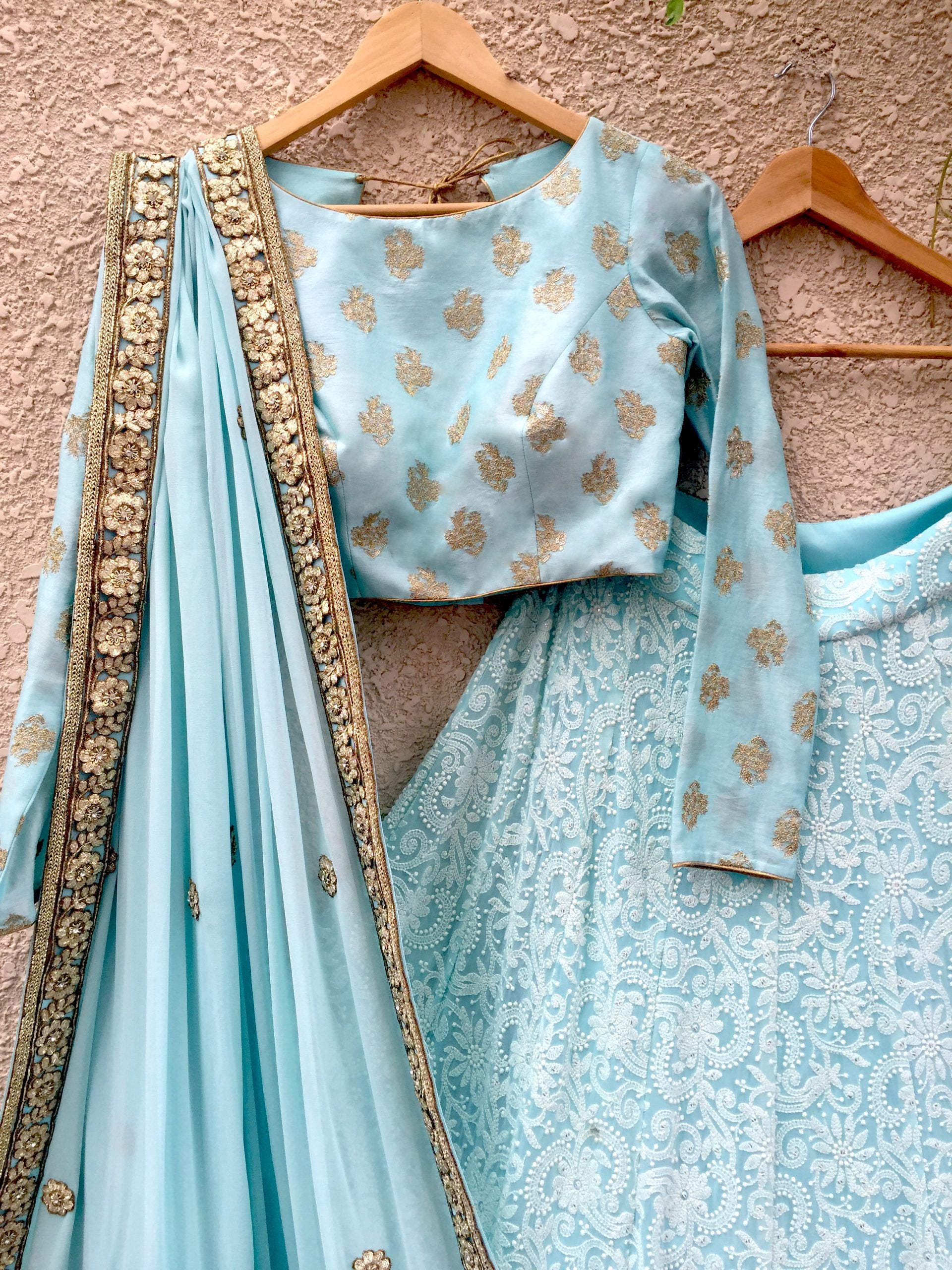 Blue Lucknowi Lehenga image 3