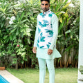 Tropical Print Bundi Jacket Kurta Set image 0
