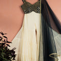 Ivory Midnight Blue Majesty Sharara Set image 0