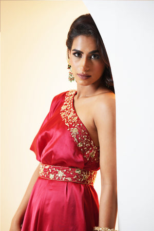 Seher Drape Cape and Flared Pants Set image 7
