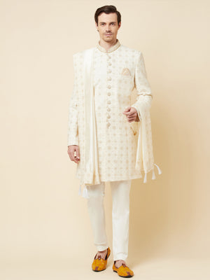 Lucknowi Embroidered Sherwani Set - S image