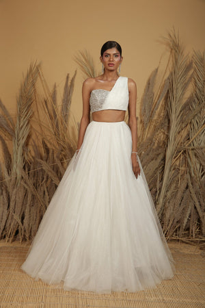 White Tulle Skirt Set image 0