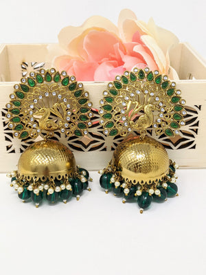 Peacock Jhumki Earrings image 1