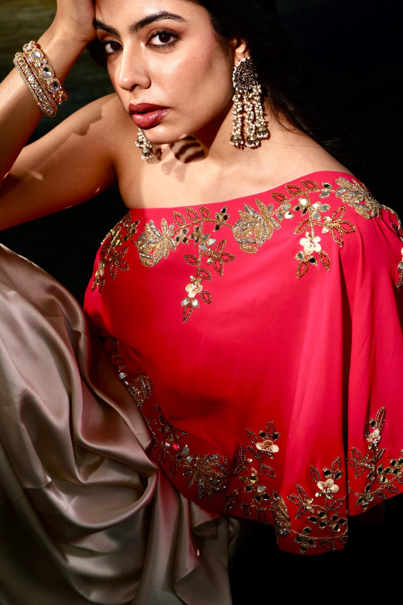Gulaab Cape and Draped Skirt Set image 3
