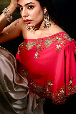 Gulaab Cape and Draped Skirt Set image 3