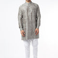 Grey Silk Kurta Set image 0
