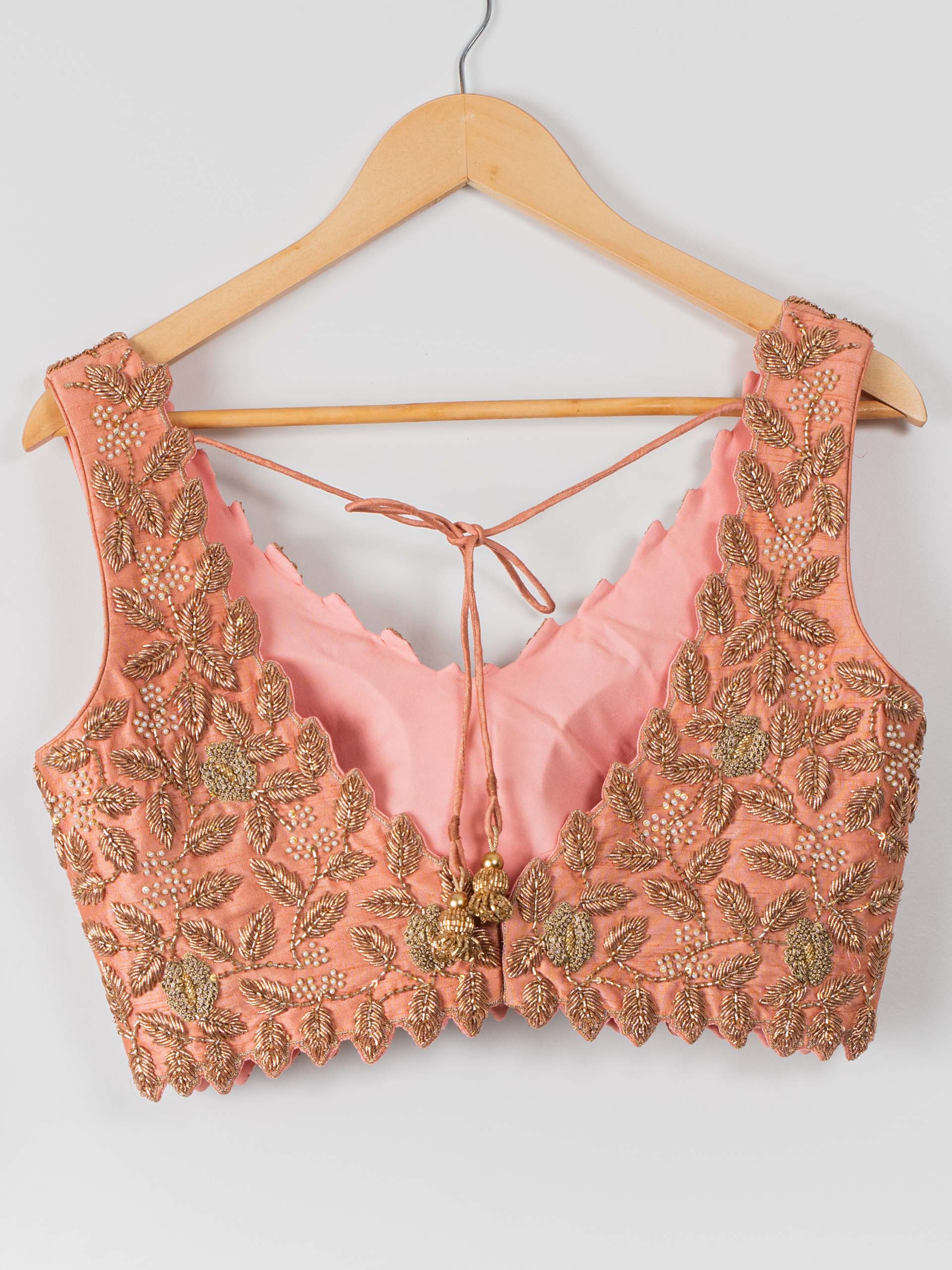 Banana Butti Scallop Lehenga Set with Peach Blouse image 3