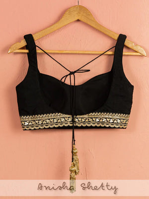 Charcoal Black Shimmer Lehenga Set image 2