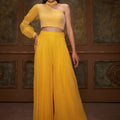 Yellow Thread Flared Pant Set image 0
