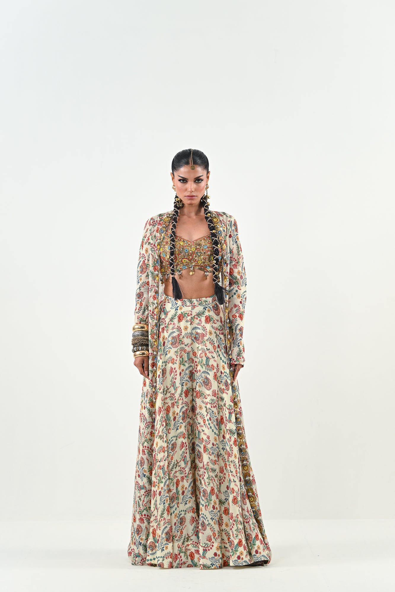 IB FLARED PANT EMBROIDERED JACKET SET - L image