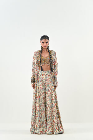 IB FLARED PANT EMBROIDERED JACKET SET - L image