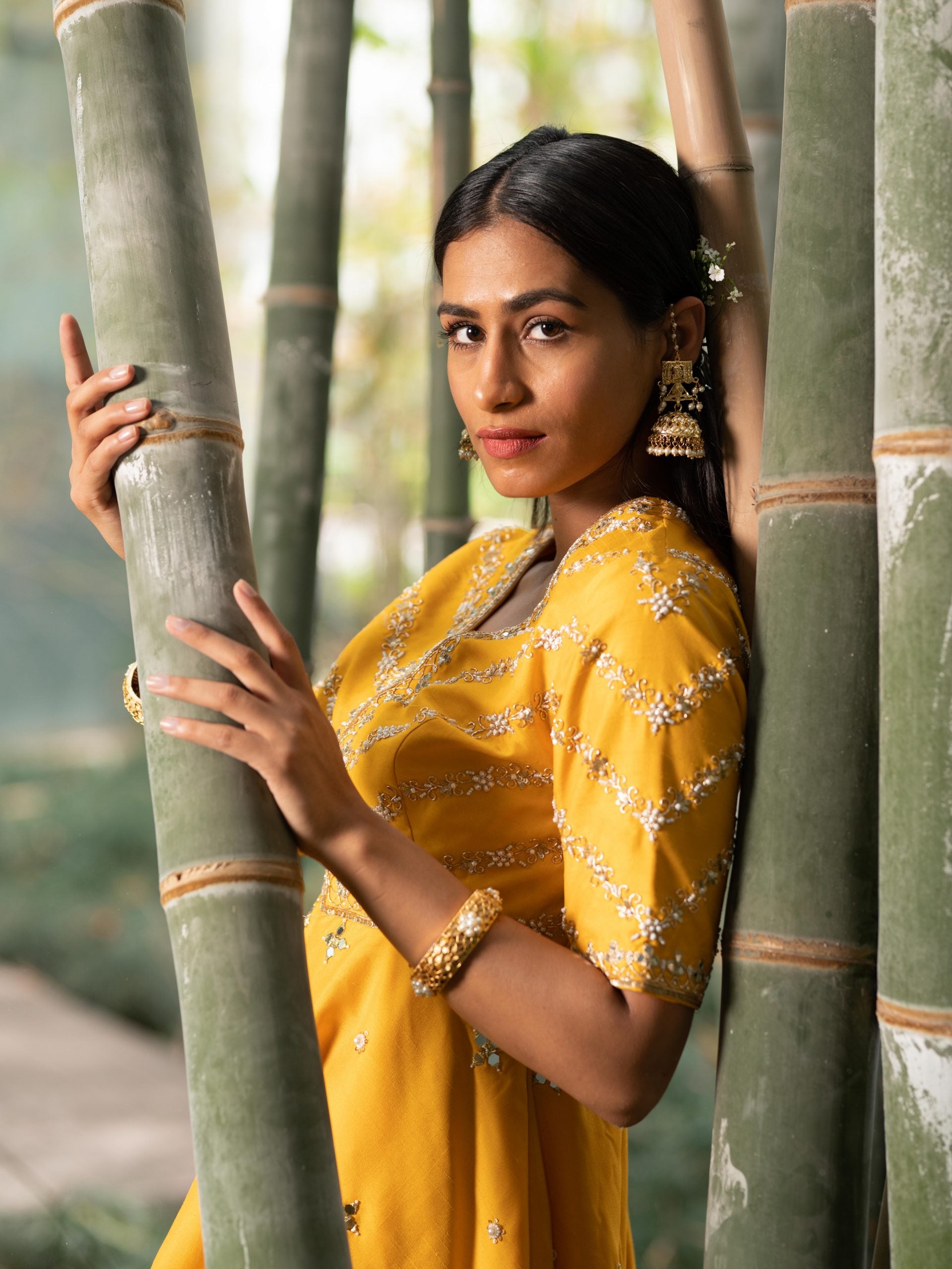 Yellow Raabya Kurta Sharara Set image 7
