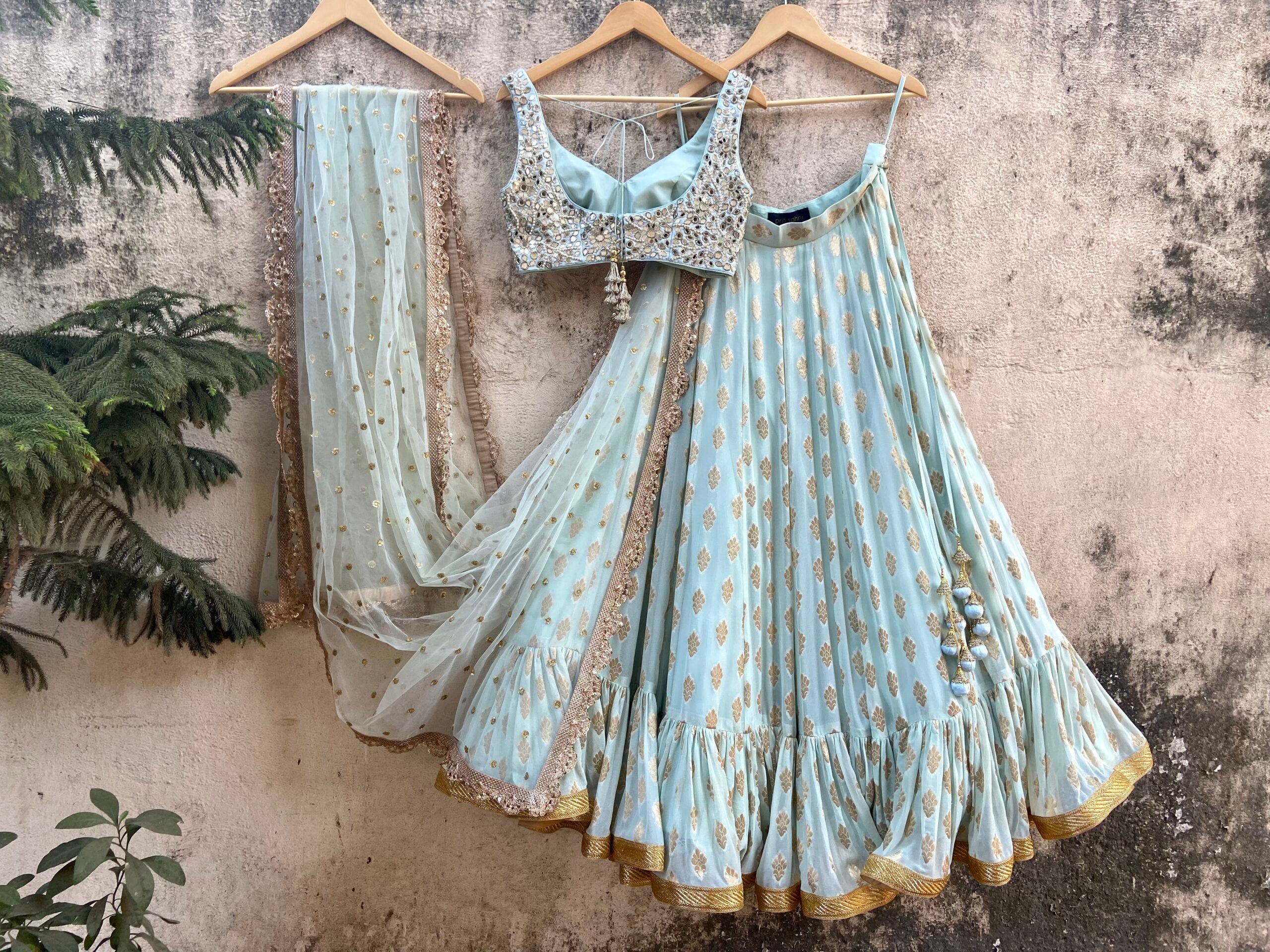 HoneyDew Green Ruffle Lehenga Set image 3