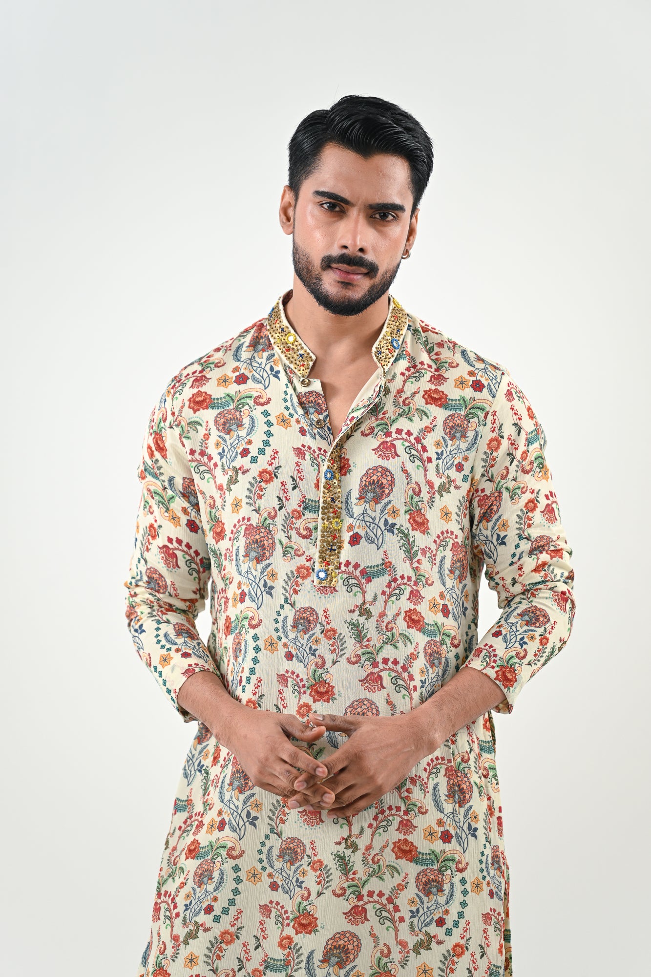 IB HIGHLIGHTED KURTA WITH COWL PANTS image 3