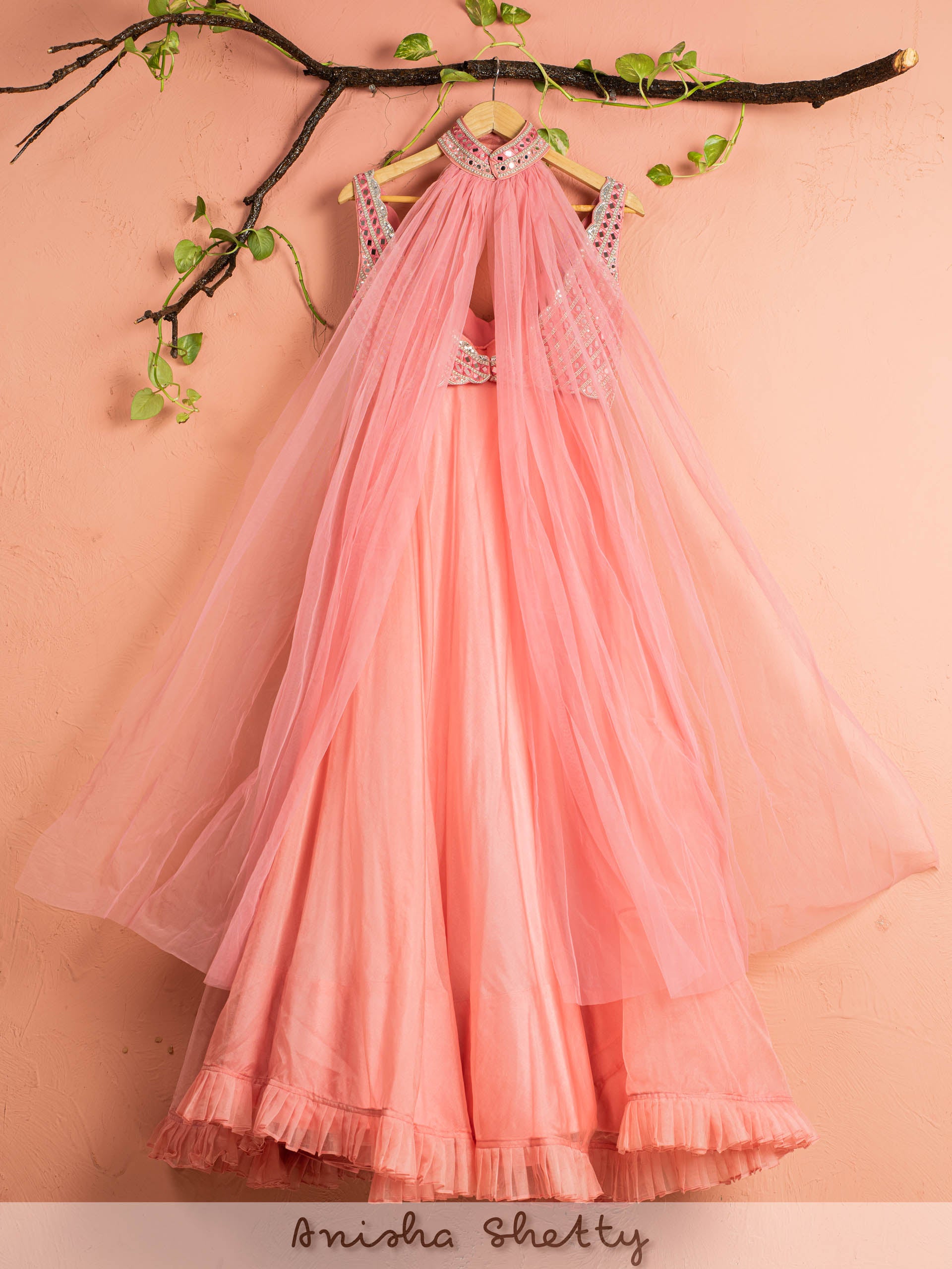 Watermelon Pink Lehenga Set image 2