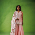 Baby Pink Flared Sharara Set