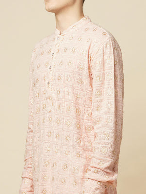 Blush Pink Lucknowi Embroidered Kurta Set image 2