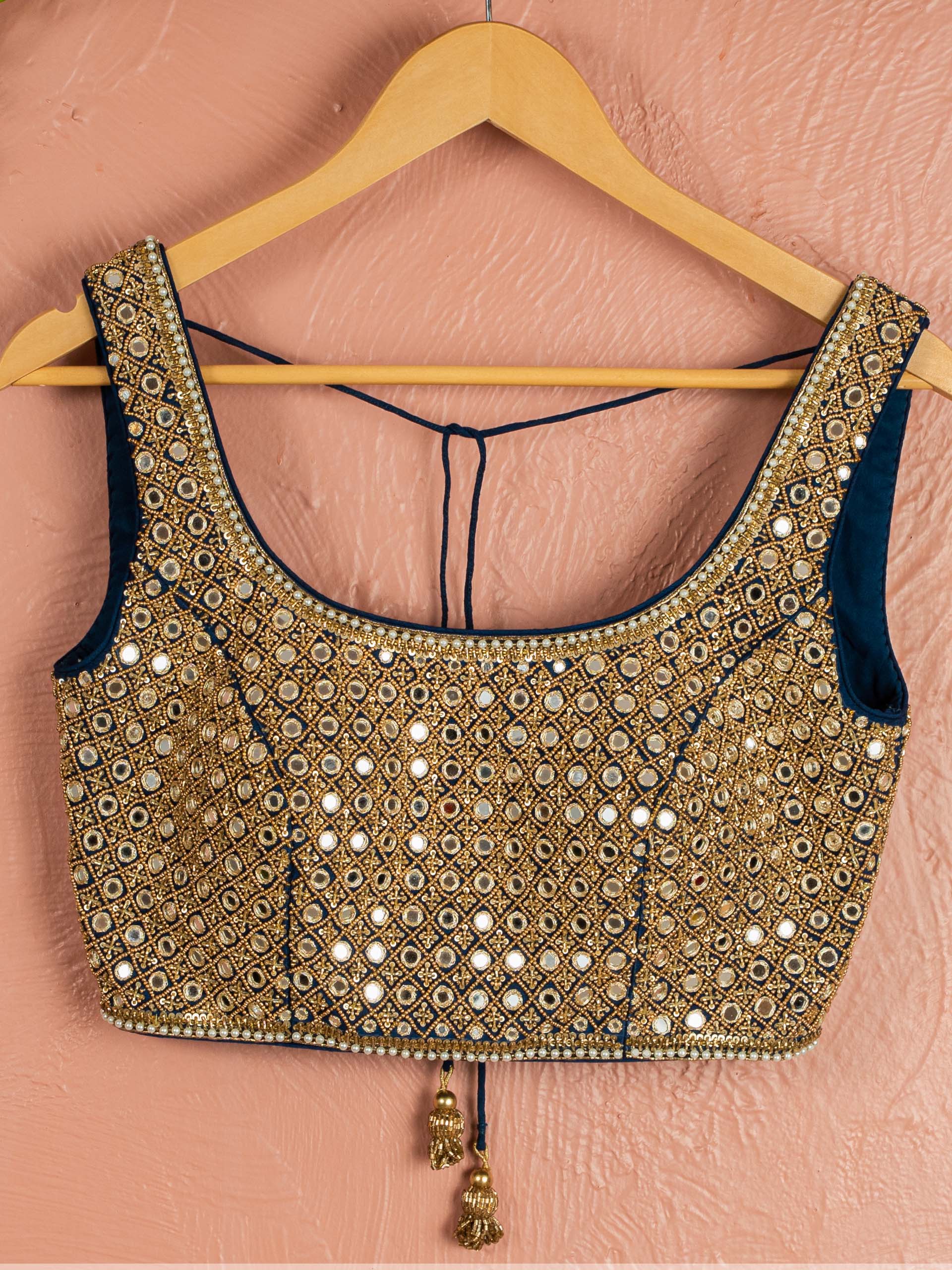 Midnight Blue Layered Mirror Sharara Set image 1