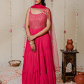 Fuchsia Pink Mirror Anarkali Se image 0