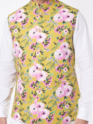 Yellow Floral Bundi Jacket image 1